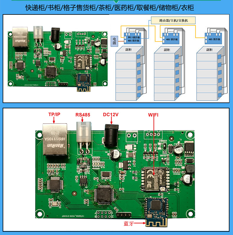 無屏快遞儲物售貨智能柜4G藍牙WIFI網口TP/IP主控板物聯工業(yè)控制板定制開發(fā)